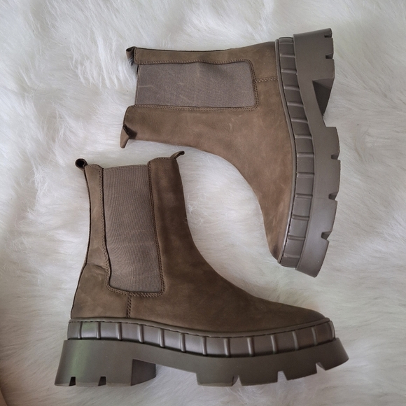 Steve Madden Barclay/ Danecase Chunky Boots Brown Leather Sz 11M - Picture 1 of 9